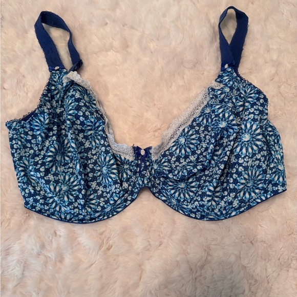 Elomi Other - Elomi Tiffany Blue Floral Lace Bra 36 H US sizing fair-good see photos